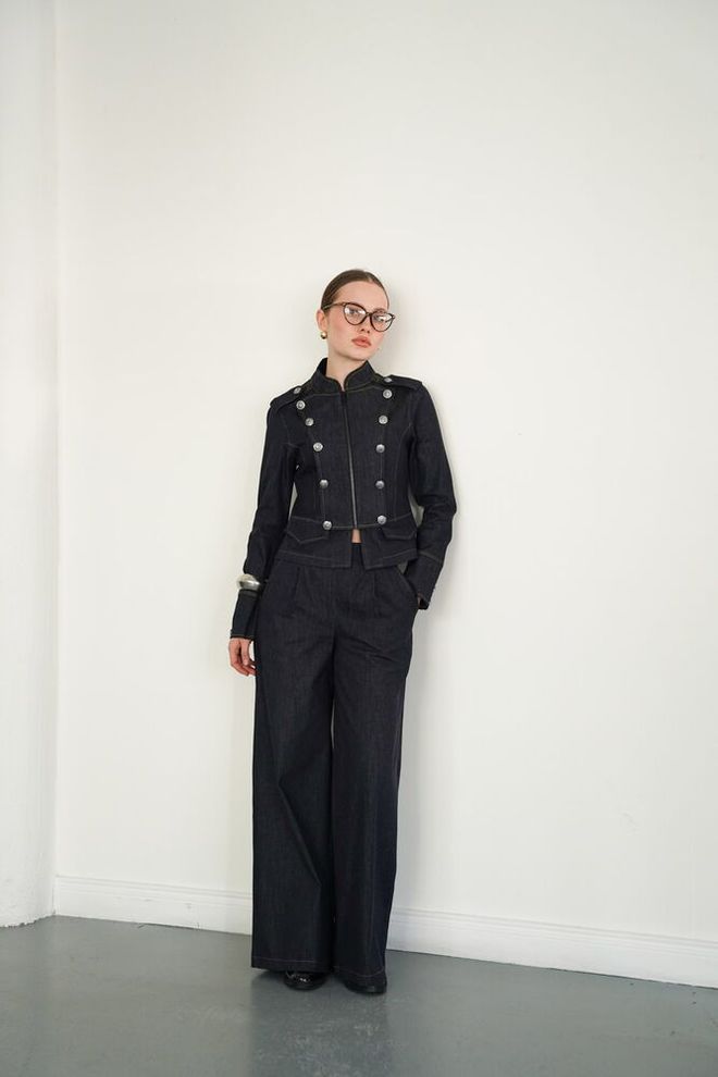 Topshow Black Single Breasted Vintage Zip Up Jacket Wholesale Clothing Work