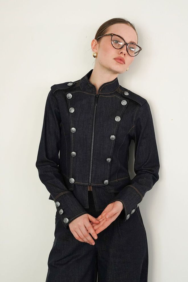 Topshow Black Single Breasted Vintage Zip Up Jacket Wholesale Clothing Casual