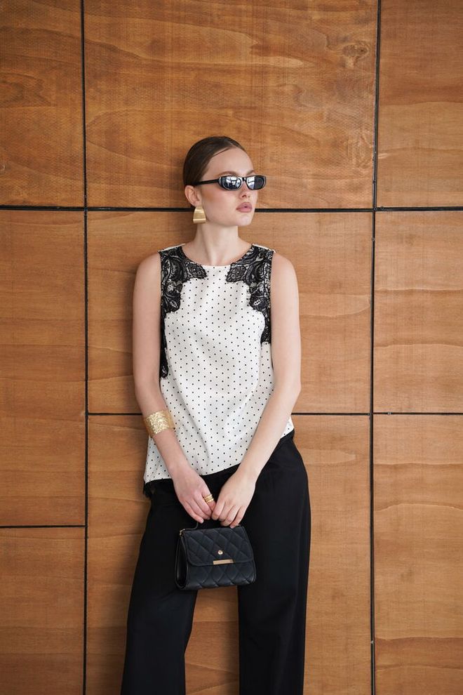 Topshow Bluza Alb Elegantă Cu Mânecă Capac Îmbrăcăminte cu ridicata Vintage