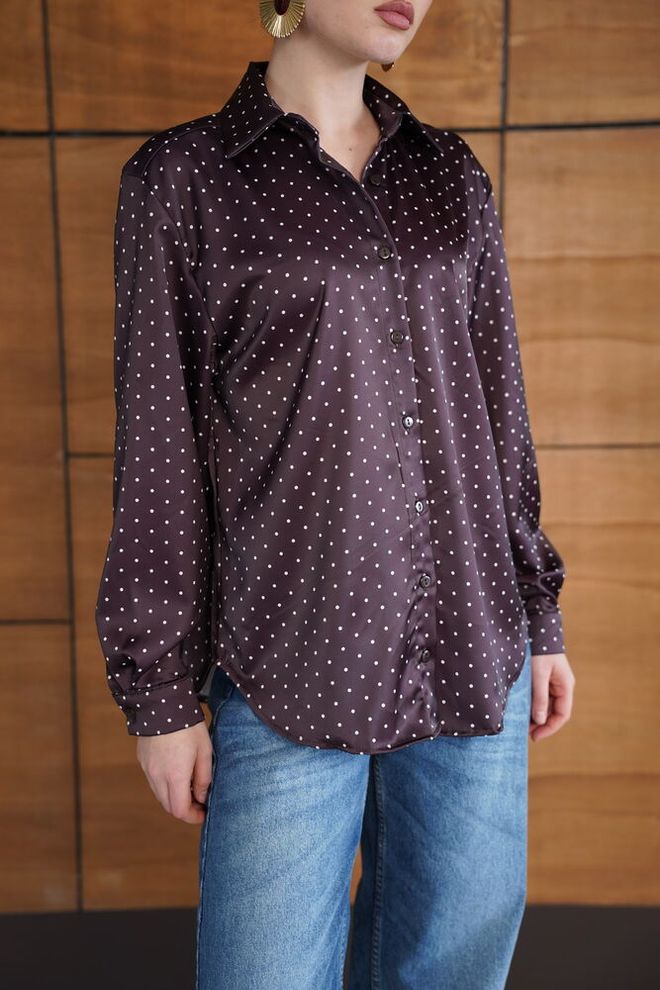Topshow Camicia Bordeaux A Pois Abbigliamento all'ingrosso Primavera