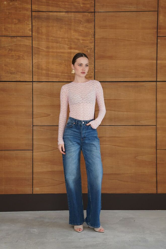 Topshow Elegant Pink Blouse With Slim Fit And Long Sleeves Wholesale Clothing Work