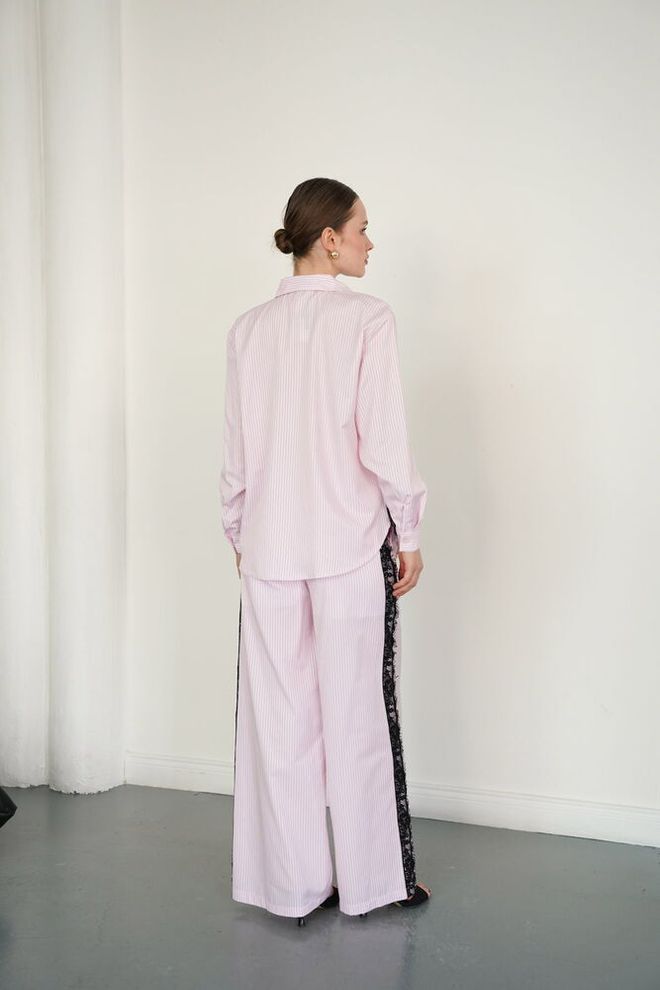 Topshow Pink Elegant Palazzo Pants Wholesale Clothing Formal