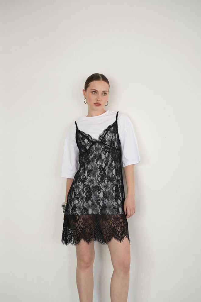 Topshow Черна Секси Елегантна Мини Рокля Тип Комбинезон Дрехи на едро Рожден ден