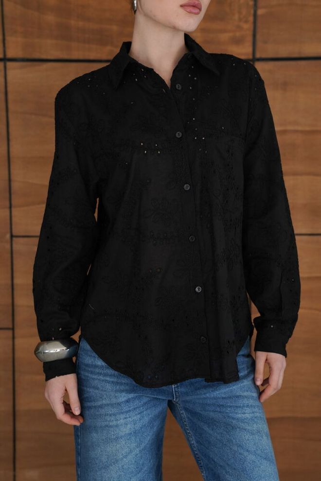 Topshow Black Casual Elegant Shirt Wholesale Clothing Spring