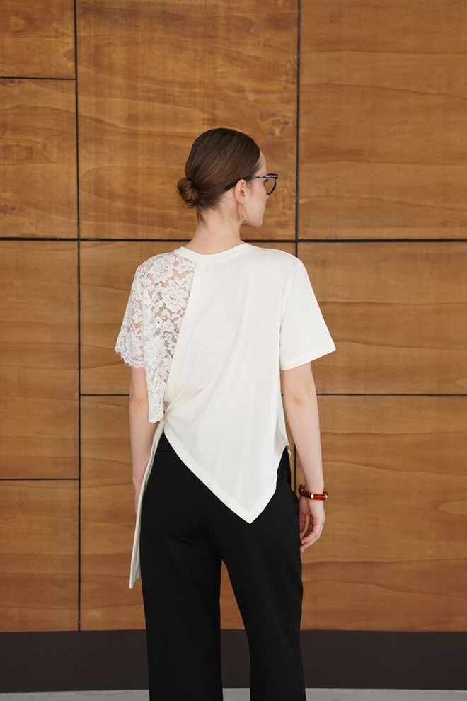 Topshow Белая Блузка С Цветочным И Однотонным Рисунком Оптовая продажа одежды Формальный