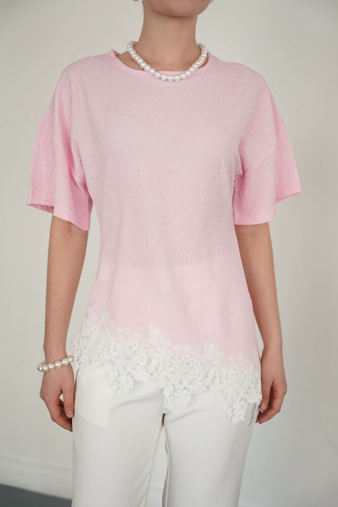 Topshow Pink Casual Elegant Preppy Blouse Wholesale Clothing Spring