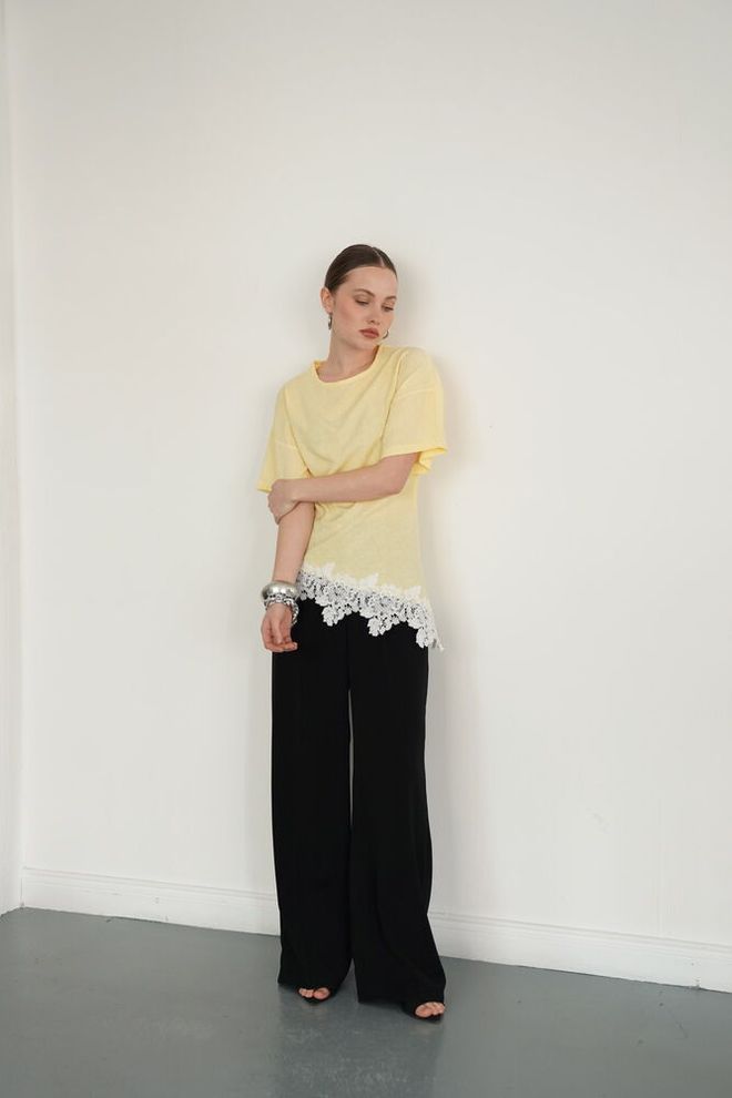 Topshow Yellow Casual Elegant Blouse Wholesale Clothing Work