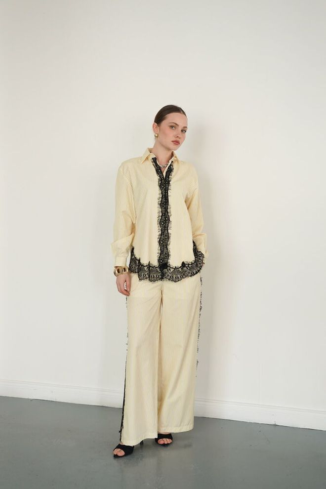 Topshow Cămașă Bej Elegant Formal Vintage Îmbrăcăminte cu ridicata Serviciu