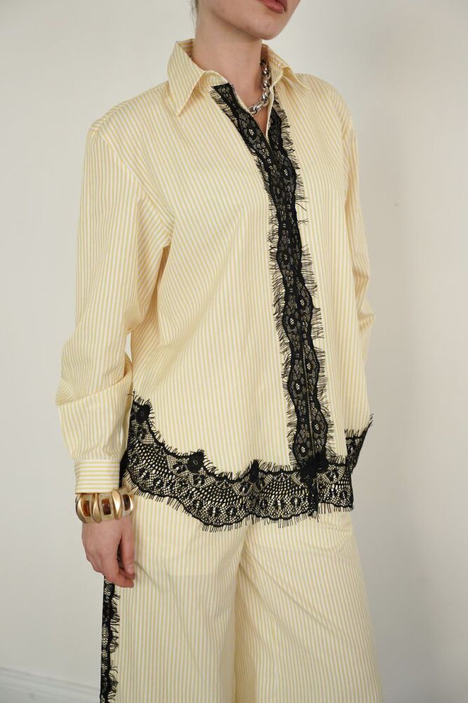 Topshow Cămașă Bej Elegant Formal Vintage Îmbrăcăminte cu ridicata Primăvară