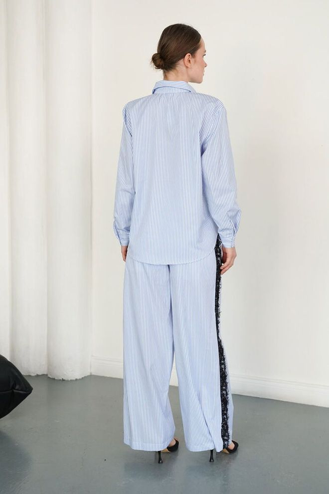 Topshow Blue Casual Elegant Shirt Wholesale Clothing Elegant