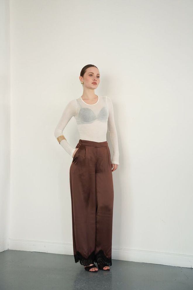 Topshow Purple Palazzo Pants Wholesale Clothing 1