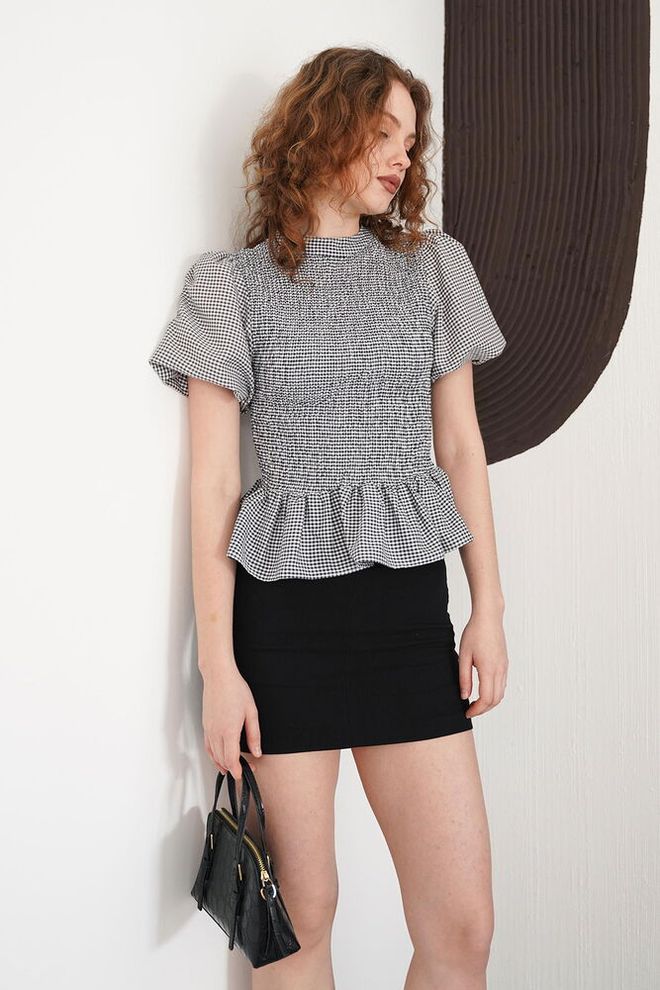 Topshow Juoda Retro Kasdienė Elegantiška Marškiniai Didmeninė prekyba drabužiais Kokteilinė