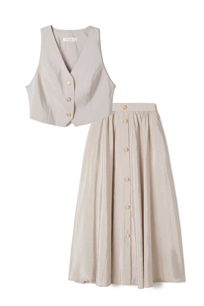 Touche Prive Bej Zarif Resmi Set Toptan Giyim Tesettür