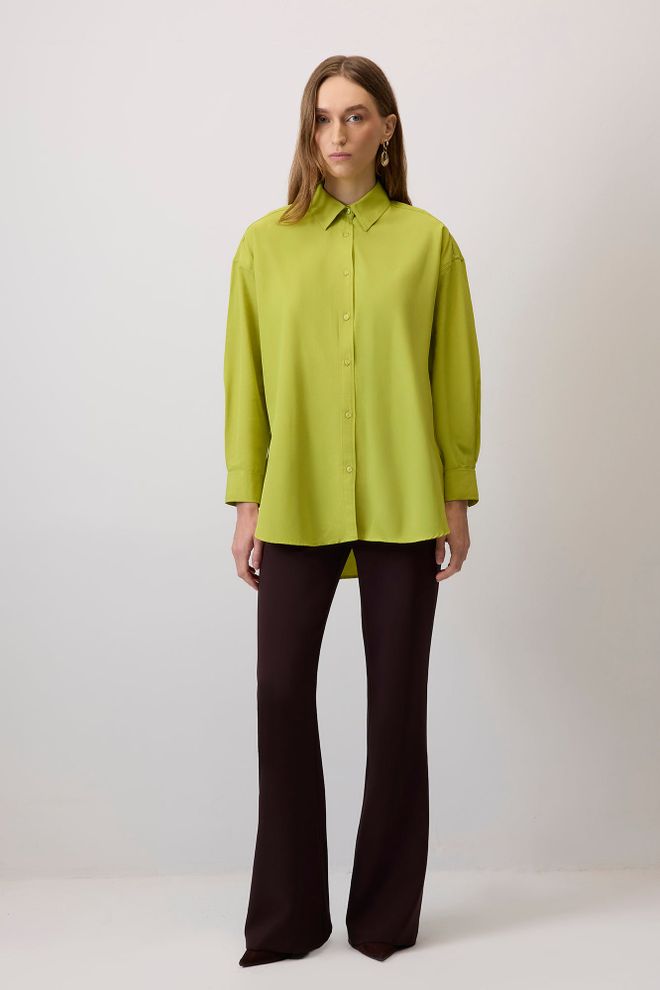 Touche Prive Camisa Verde Oversize Con Cuello Polo Y Botones Ropa al por mayor Casual