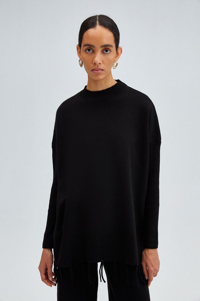 Touche Prive Siyah Zarif Bol Kalıp Set Toptan Giyim Gündelik