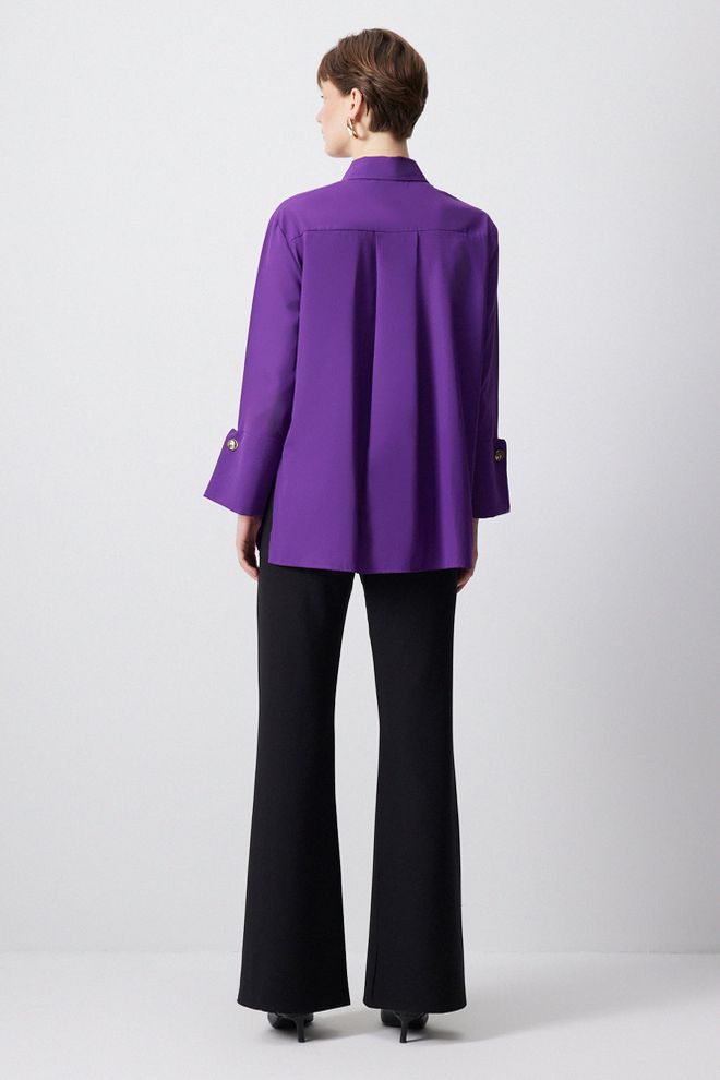 Touche Prive Fialová Košeľa Formálny Elegantný Neformálny Štýl Veľkoobchod s oblečením Jar