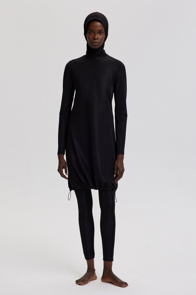 Touche Prive Zwart Bescheiden Sport Casual Zwemkleding Groothandel Kleding Bescheiden