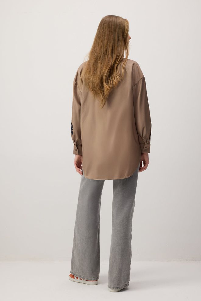 Touche Prive Rjava Oversized Casual Majica S Polo Ovratnikom Oblačila na debelo Ležerno