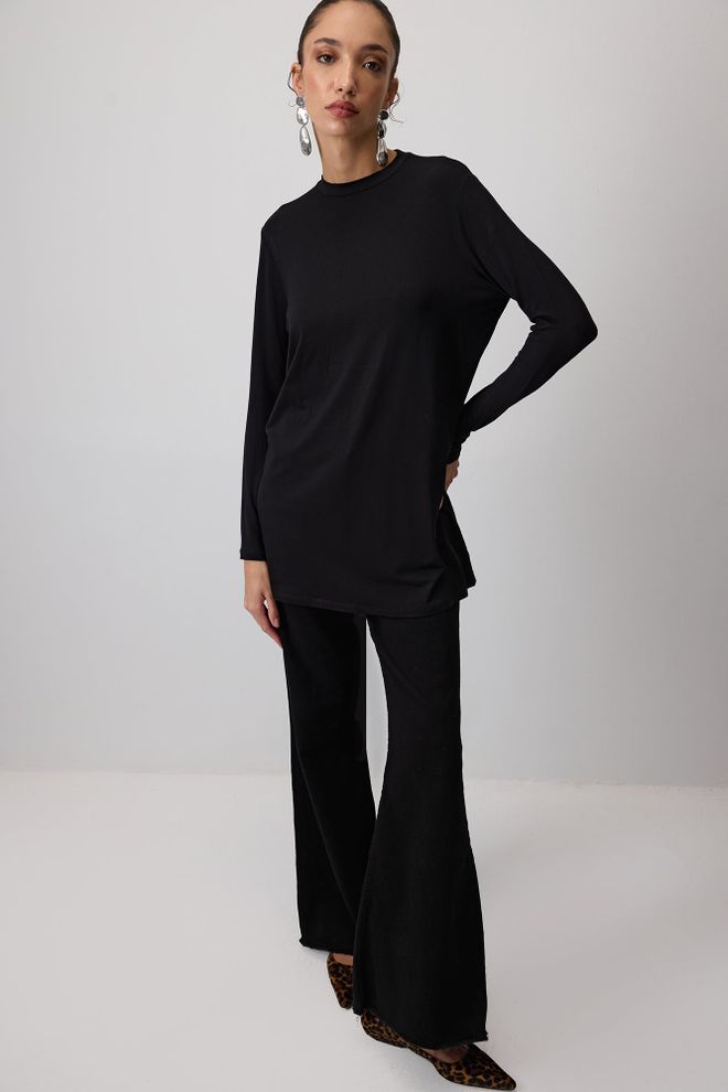 Touche Prive Schwarz Lässig Modest Elegant Tunika Großhandelskleidung Modest