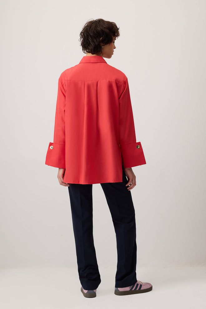 Touche Prive Červená Formálna Neformálna Elegantná Košeľa Veľkoobchod s oblečením Formálny