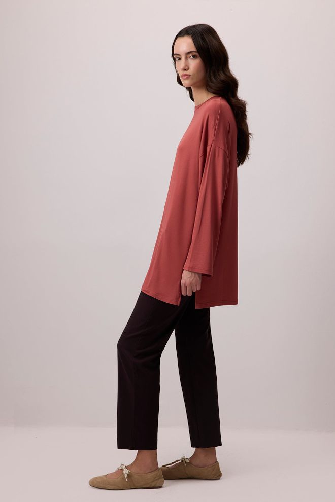 Touche Prive Claret Red Tunic Casual Elegant Modest Style Wholesale Clothing Spring