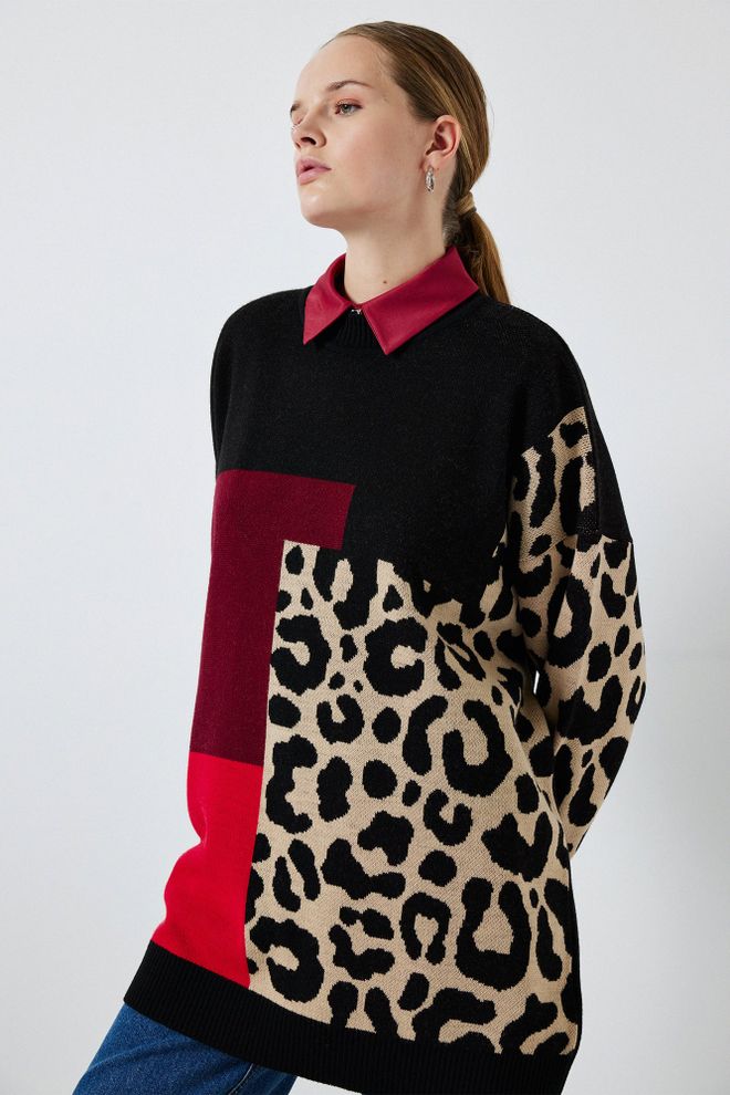 Touche Prive Camisola Casual Preta Tamanho Grande Roupas por atacado Casual