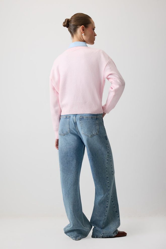 Touche Prive Cardigan Roz Casual Preppy Elegant Drăguț Îmbrăcăminte cu ridicata Casual