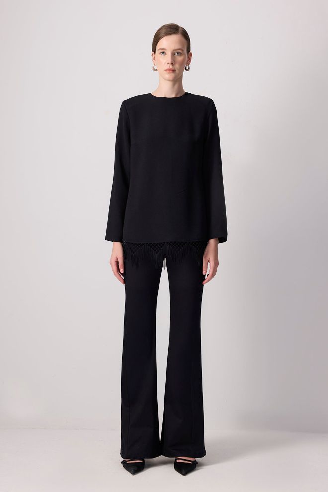 Touche Prive Schwarz Elegant Formal Tunika Großhandelskleidung Modest