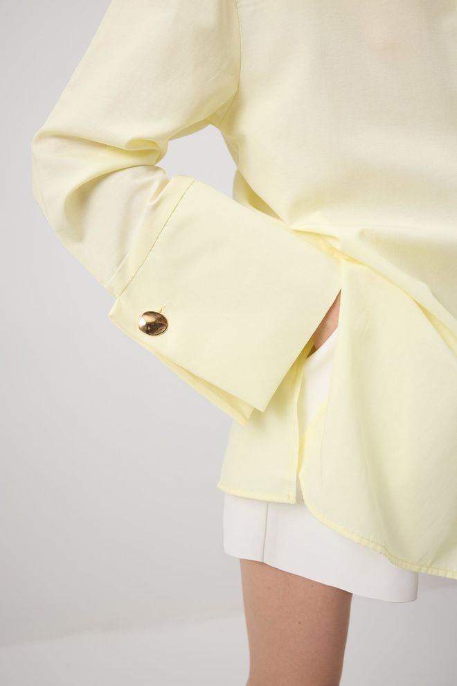 Touche Prive Žltá Košeľa Voľného Strihu S Vrúbkovaným Golierom Veľkoobchod s oblečením Práca