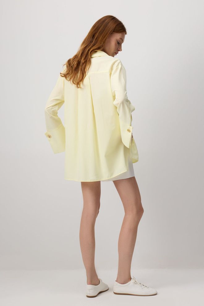 Touche Prive Žltá Košeľa Voľného Strihu S Vrúbkovaným Golierom Veľkoobchod s oblečením Formálny