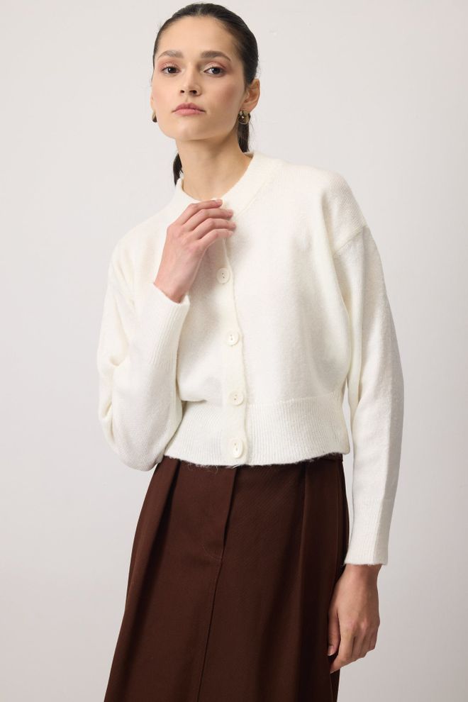 Touche Prive Bijela Skroman Ležerni Elegantan Kardigan Veleprodaja odjeće Lounge