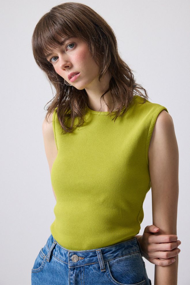 Touche Prive Body Vert Ajusté Sans Manches Mancherons Vêtements en gros Décontracté