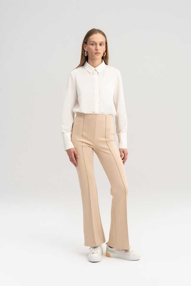 Touche Prive White Formal Elegant Polo Neck Shirt Wholesale Clothing 1