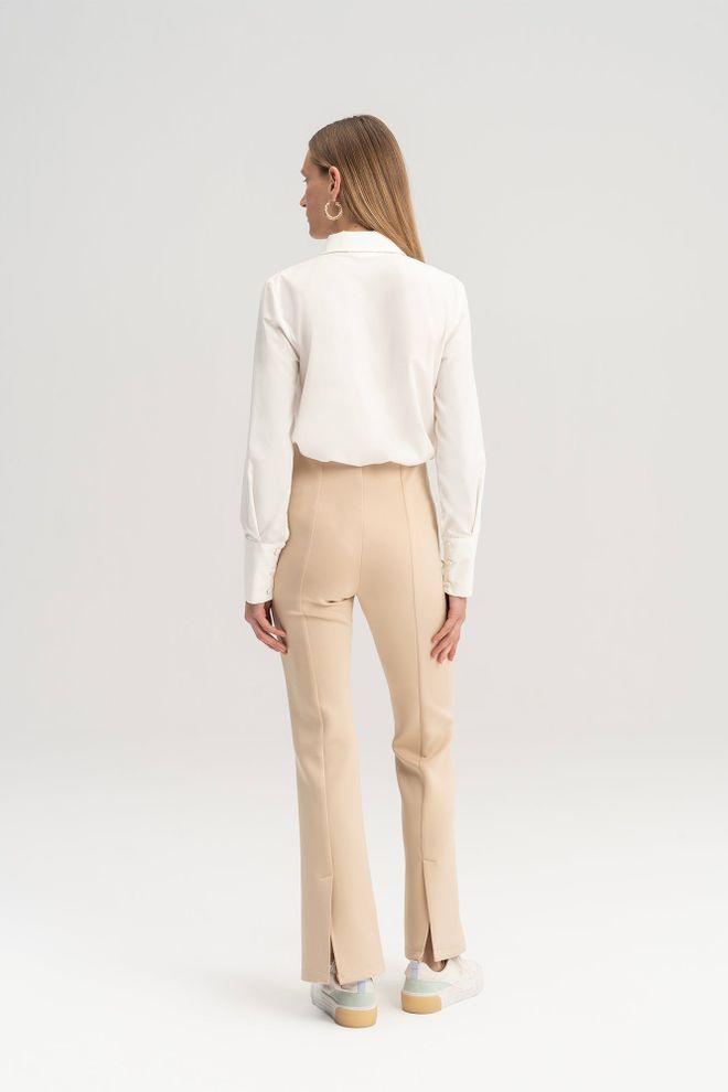 Touche Prive White Formal Elegant Polo Neck Shirt Wholesale Clothing Cocktail