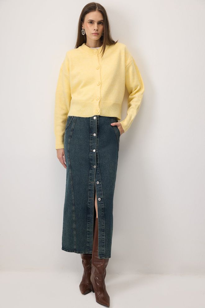 Touche Prive Žuti Ležerni Kardigan S Gumbima Veleprodaja odjeće 5