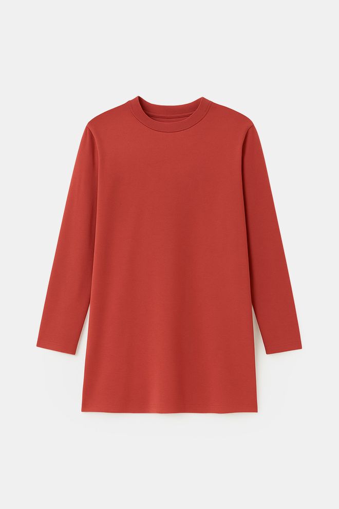 Touche Prive Brown Elegant Modest Tunic With High Neck Wholesale Clothing Casual