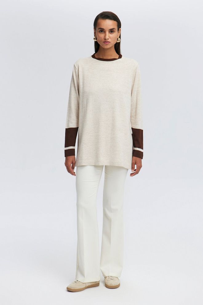 Touche Prive Бежевый Повседневный Скромный Элегантный Туника Оптовая продажа одежды Скромный