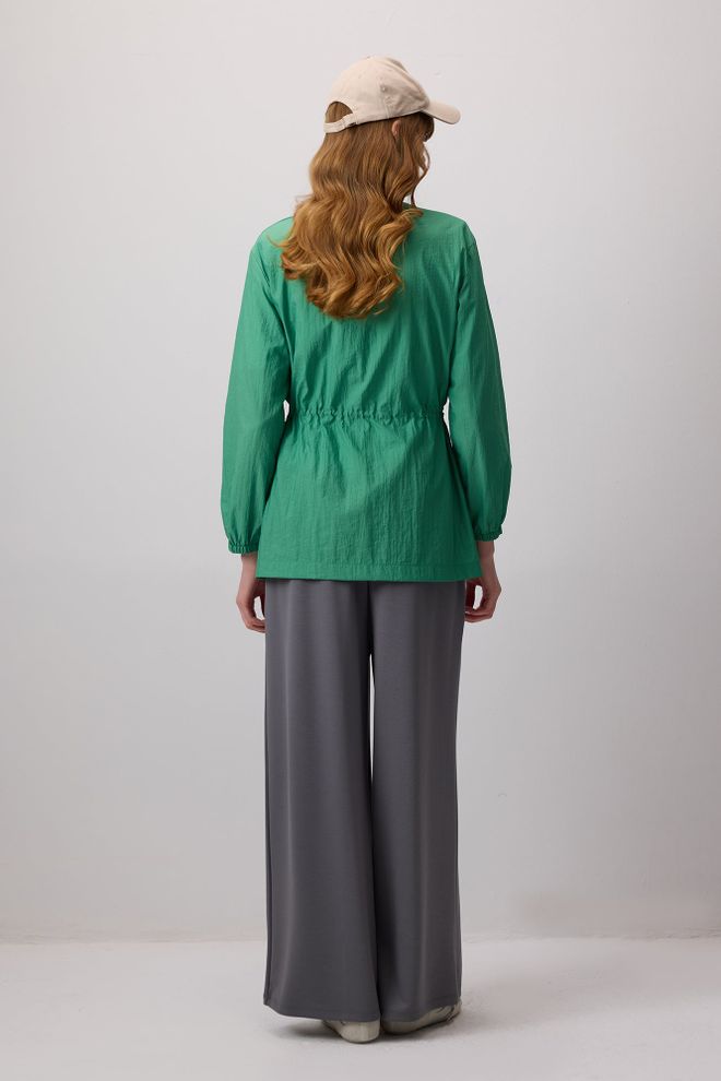 Touche Prive Yeşil Gündelik Spor Rüzgarlık Ceket Toptan Giyim Tesettür