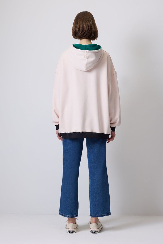 Touche Prive Hanorac Roz Supradimensionat Cu Glugă Îmbrăcăminte cu ridicata Casual