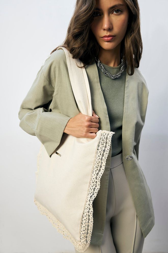 Touche Prive Dantelli Kanvas Çanta Toptan Giyim 0