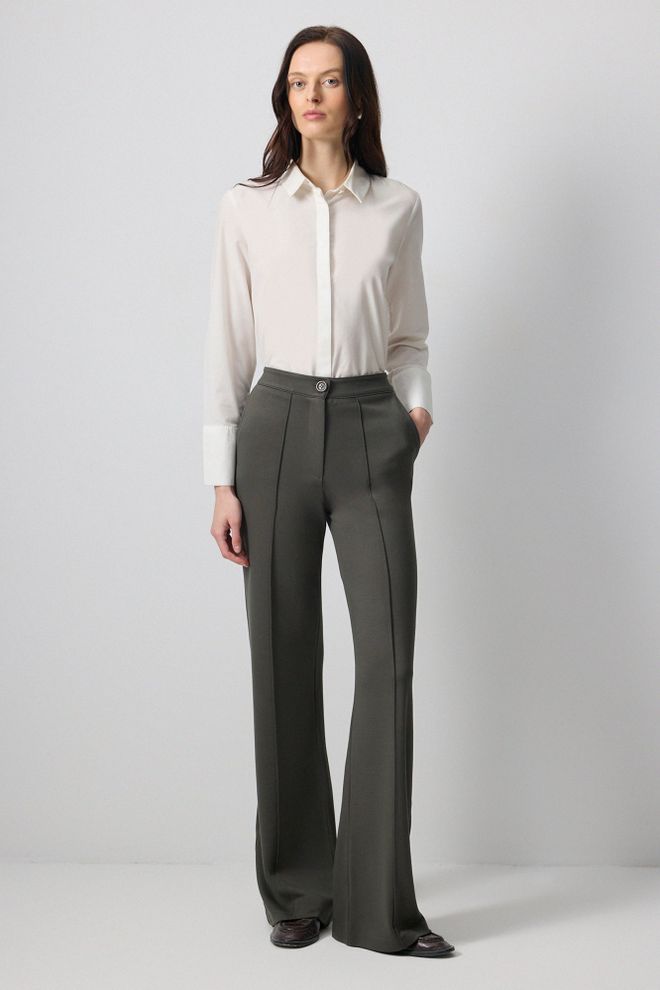 Touche Prive Žalios Elegantiškos Formalaus Stiliaus Kelnės Didmeninė prekyba drabužiais Išleistuvės