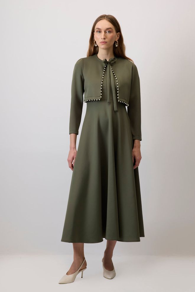 Touche Prive Yeşil Zarif Resmi Set Toptan Giyim Tesettür