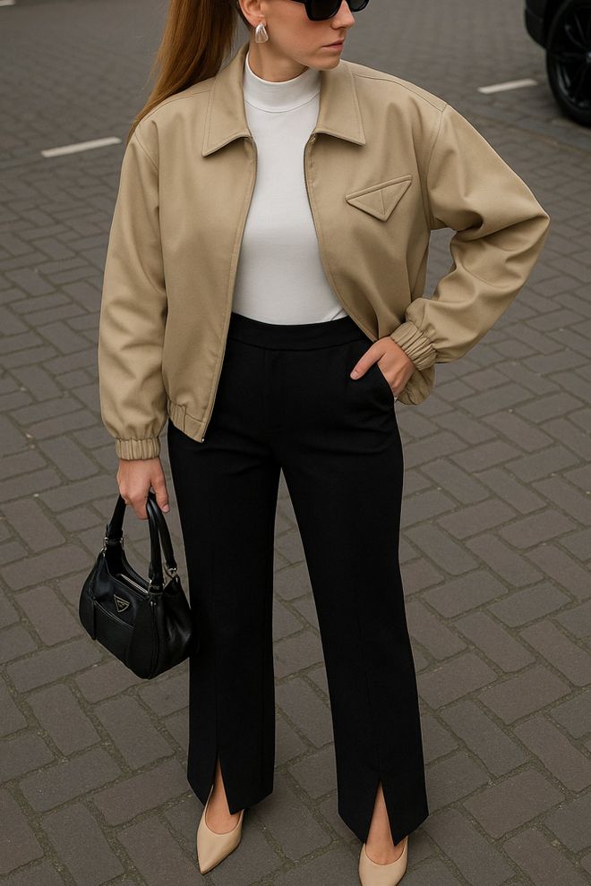 Touche Prive Pantalón Negro Elegante Bootcut Ropa al por mayor Casual