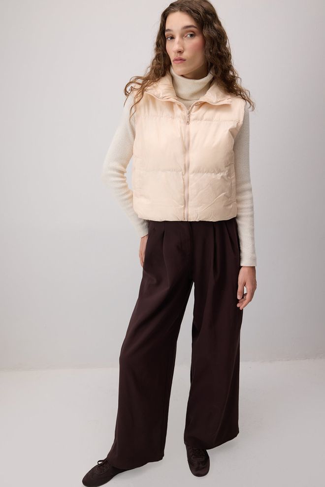 Touche Prive Chaleco Beige Casual Deportivo Con Cremallera Ropa al por mayor Casual