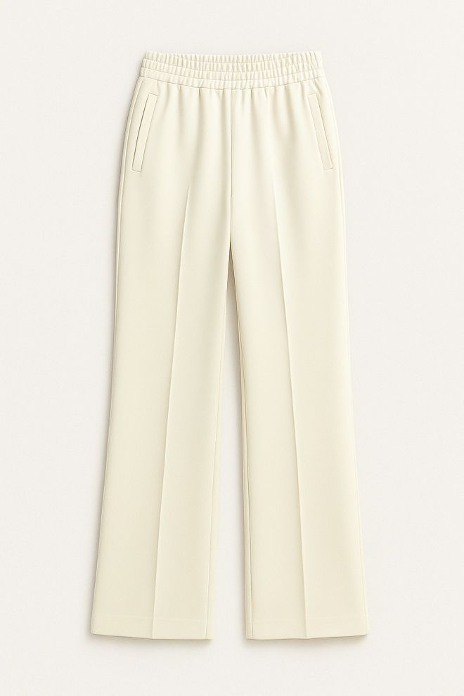 Touche Prive White Tapered/Carrot High Waist Pants Wholesale Clothing Birthday