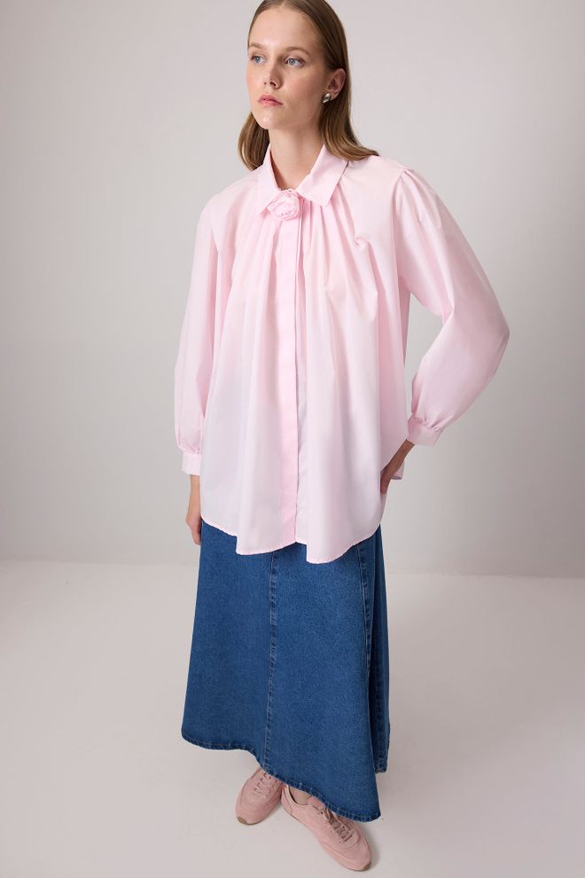 Touche Prive Pink Shirt With Polo Neck And Buttoned Closure Wholesale Clothing Lounge