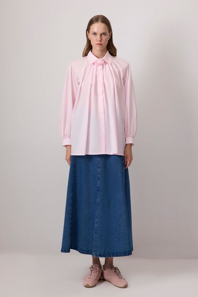 Touche Prive Pink Shirt With Polo Neck And Buttoned Closure Wholesale Clothing 1