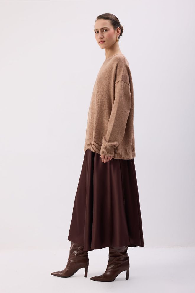 Touche Prive Smeđa Zvonolika Maxi Visoki Struk Navlačenje Veleprodaja odjeće Ležerni