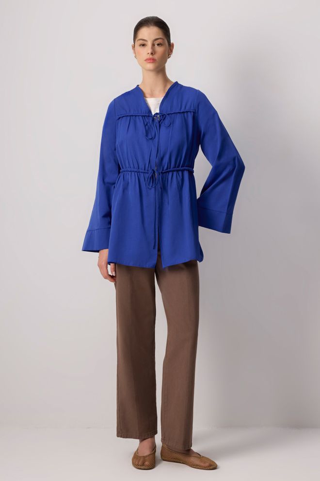 Touche Prive Kimono Blu Etnico Casual Elegante Abbigliamento all'ingrosso Modesto