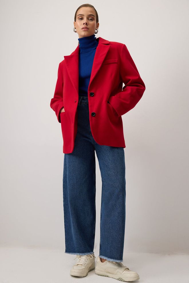 Touche Prive Pantaloni Palazzo Albaștri Cu Talie Înaltă Și Picior Larg Îmbrăcăminte cu ridicata Casual